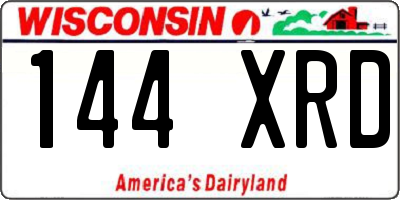 WI license plate 144XRD