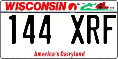 WI license plate 144XRF