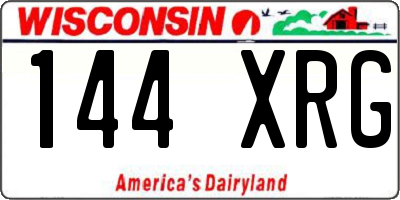 WI license plate 144XRG