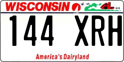 WI license plate 144XRH
