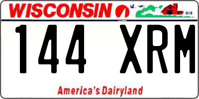 WI license plate 144XRM