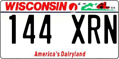 WI license plate 144XRN