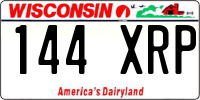 WI license plate 144XRP