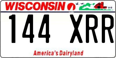 WI license plate 144XRR