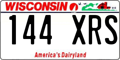 WI license plate 144XRS