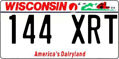 WI license plate 144XRT
