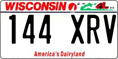 WI license plate 144XRV
