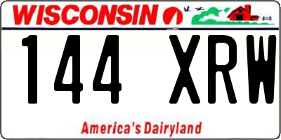 WI license plate 144XRW