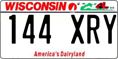 WI license plate 144XRY