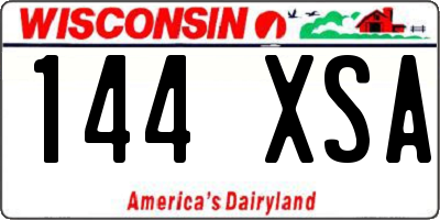 WI license plate 144XSA
