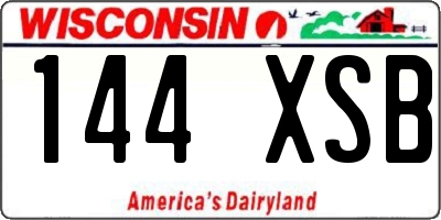 WI license plate 144XSB