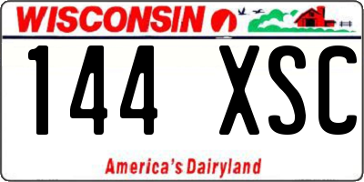 WI license plate 144XSC