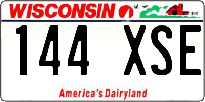 WI license plate 144XSE