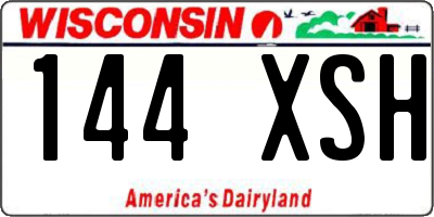 WI license plate 144XSH
