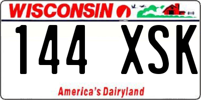 WI license plate 144XSK
