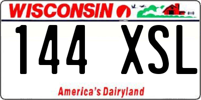 WI license plate 144XSL