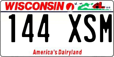 WI license plate 144XSM