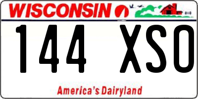 WI license plate 144XSO