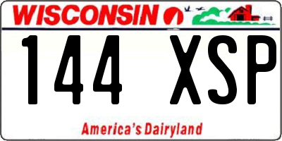 WI license plate 144XSP