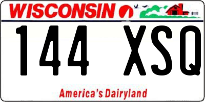 WI license plate 144XSQ