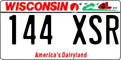 WI license plate 144XSR