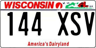 WI license plate 144XSV