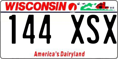 WI license plate 144XSX
