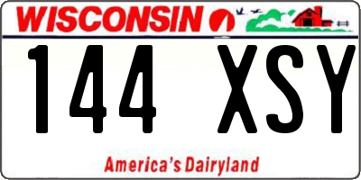 WI license plate 144XSY