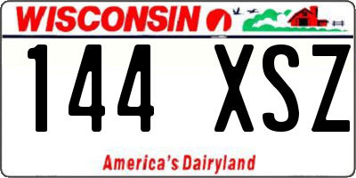 WI license plate 144XSZ