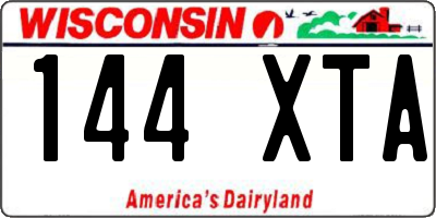 WI license plate 144XTA