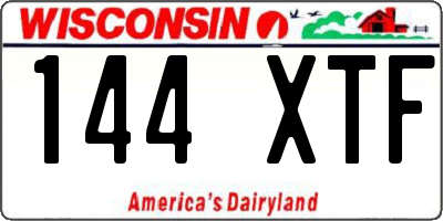 WI license plate 144XTF