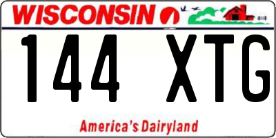 WI license plate 144XTG