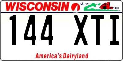 WI license plate 144XTI
