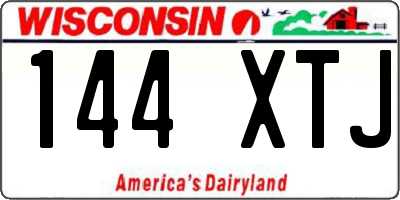 WI license plate 144XTJ
