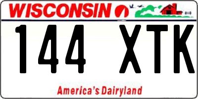 WI license plate 144XTK