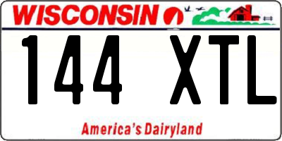 WI license plate 144XTL