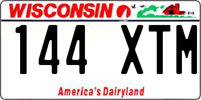 WI license plate 144XTM