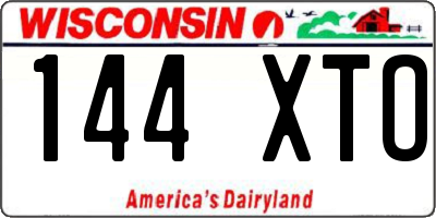 WI license plate 144XTO