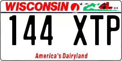 WI license plate 144XTP