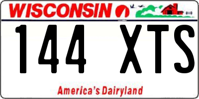WI license plate 144XTS