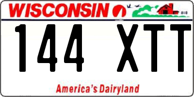 WI license plate 144XTT