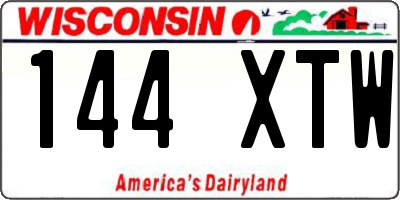 WI license plate 144XTW