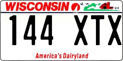 WI license plate 144XTX