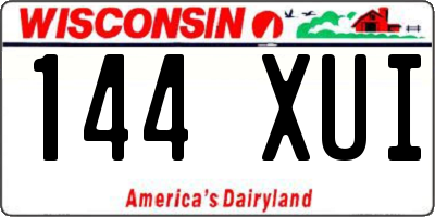 WI license plate 144XUI