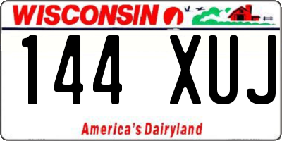 WI license plate 144XUJ