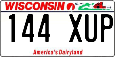 WI license plate 144XUP