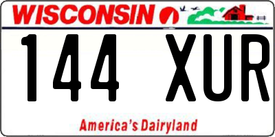 WI license plate 144XUR