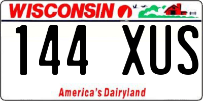 WI license plate 144XUS