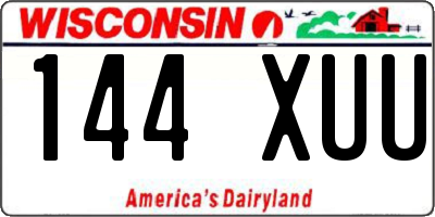 WI license plate 144XUU