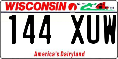 WI license plate 144XUW